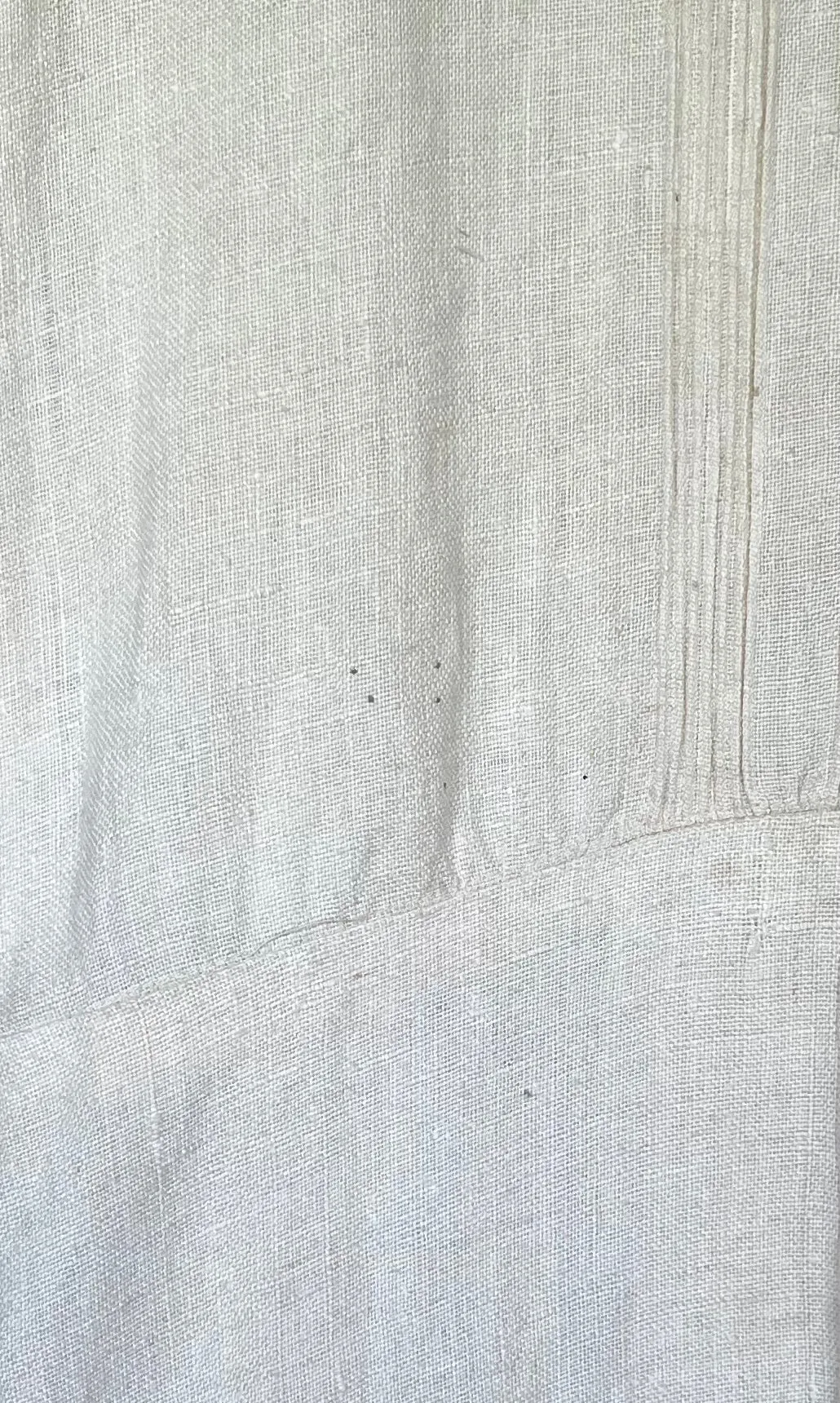 1930s Linen Dress With Mother of Pearl buttons/Size L