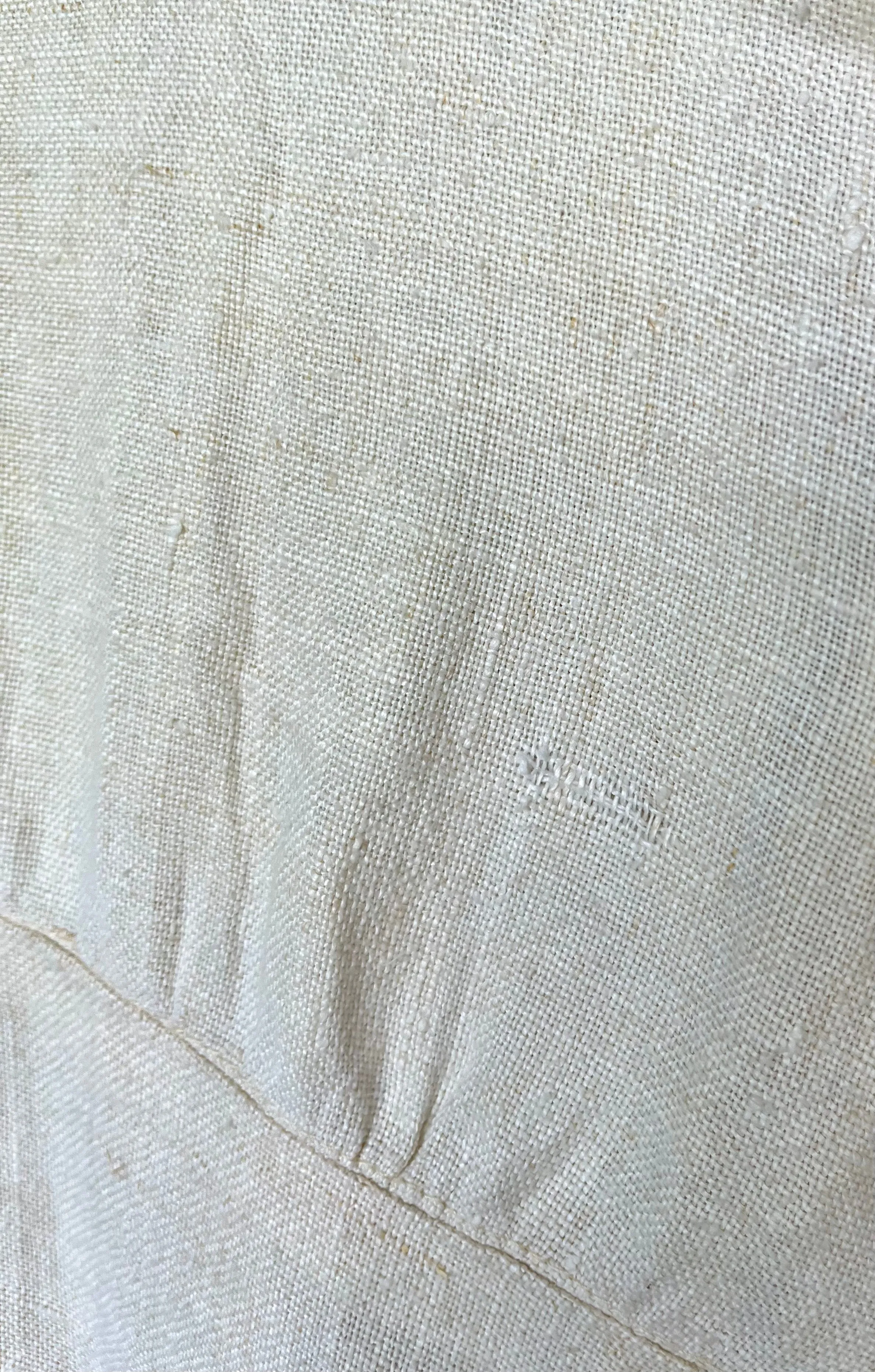 1930s Linen Dress With Mother of Pearl buttons/Size L