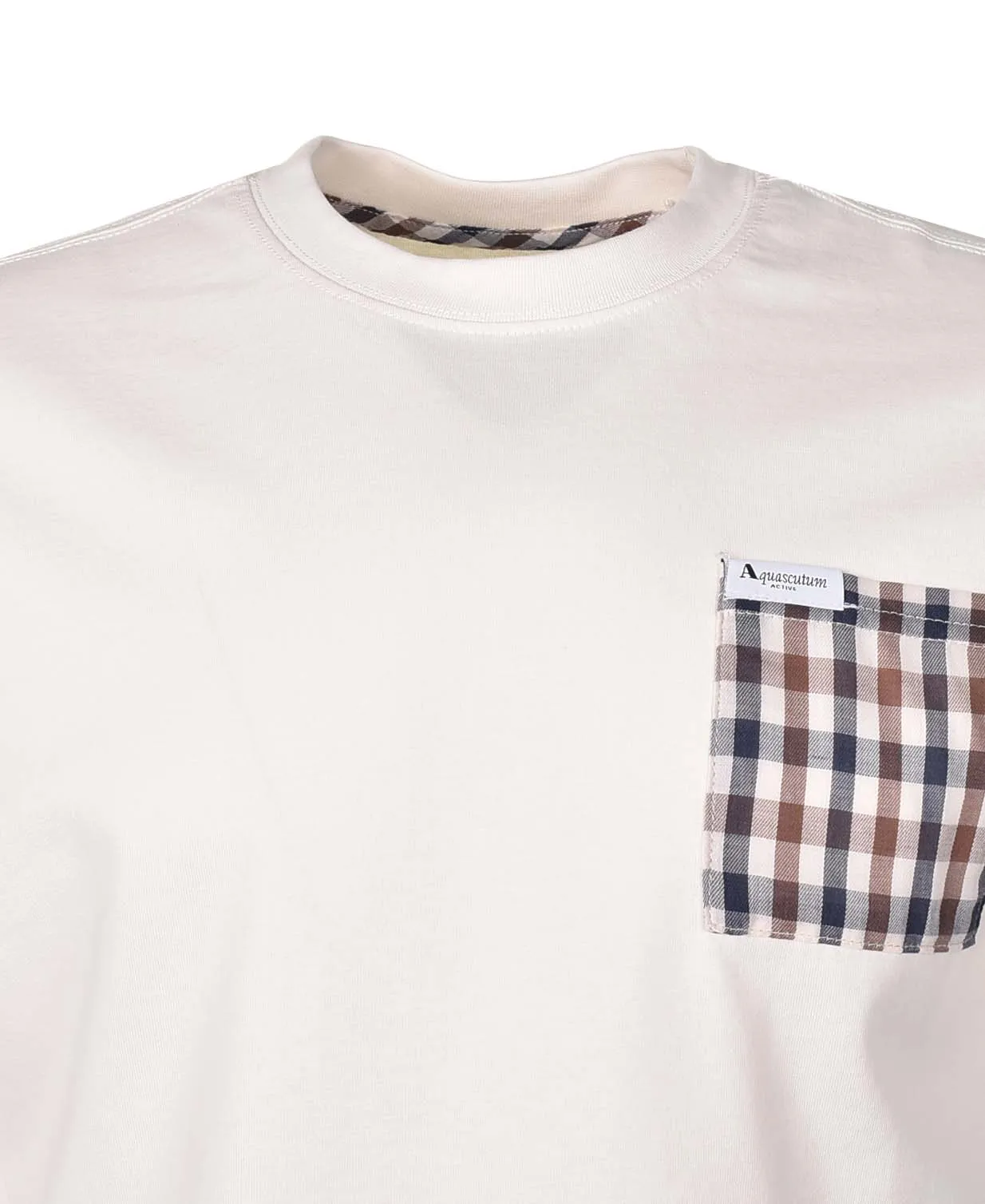 Active Club Check Pocket T Shirt White