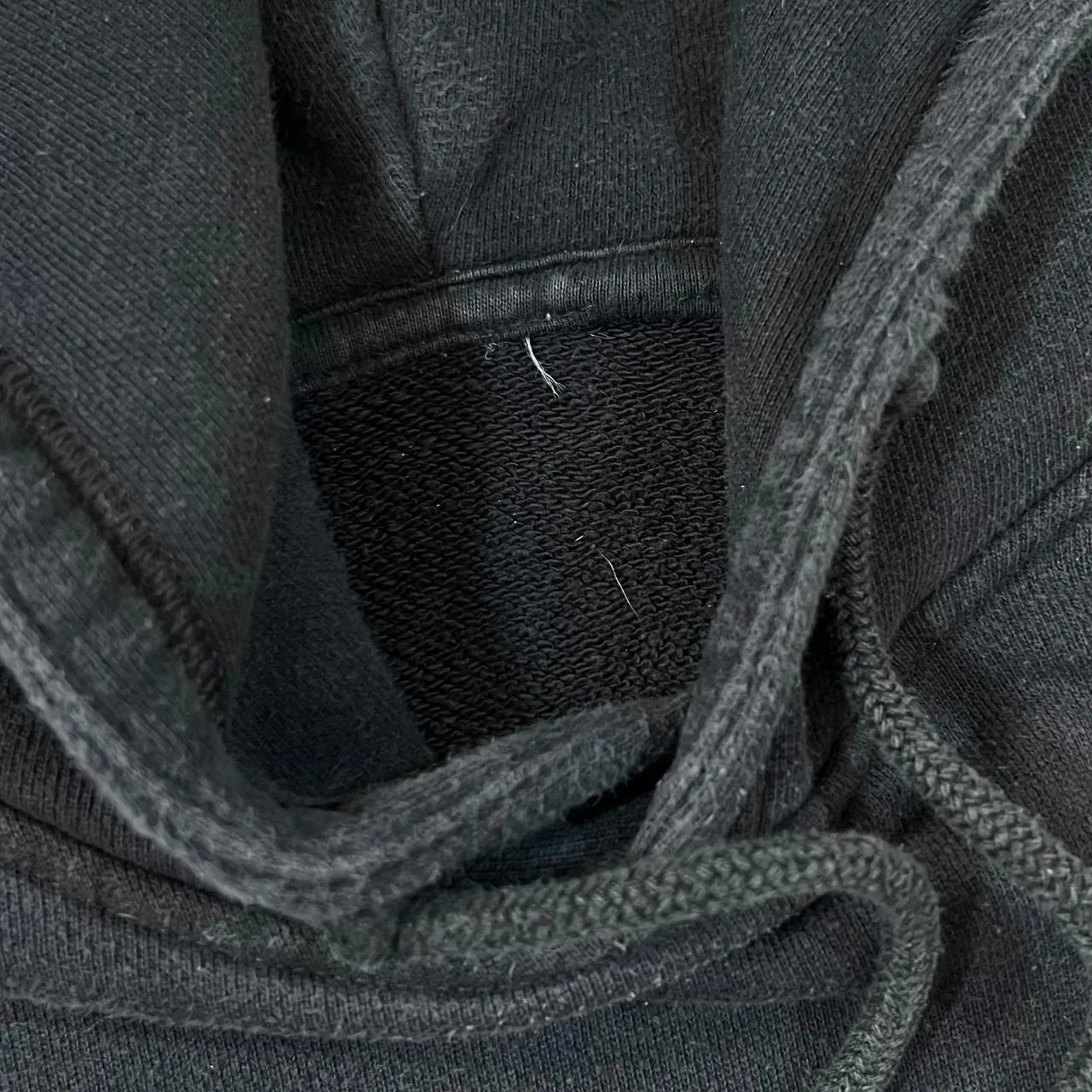 ADIDAS Classic Embroidered Mini Trefoil Logo Black Pullover Hoodie