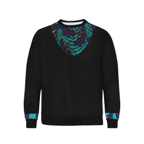 AFRIKA FLOWER STRASS Men's Rib Cuff Crew Neck Sweatshirt