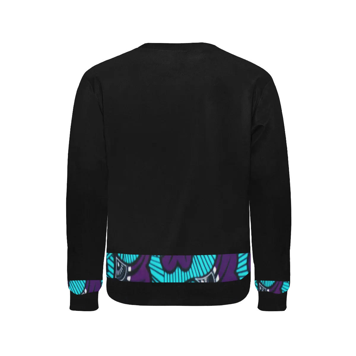AFRIKA FLOWER STRASS Men's Rib Cuff Crew Neck Sweatshirt