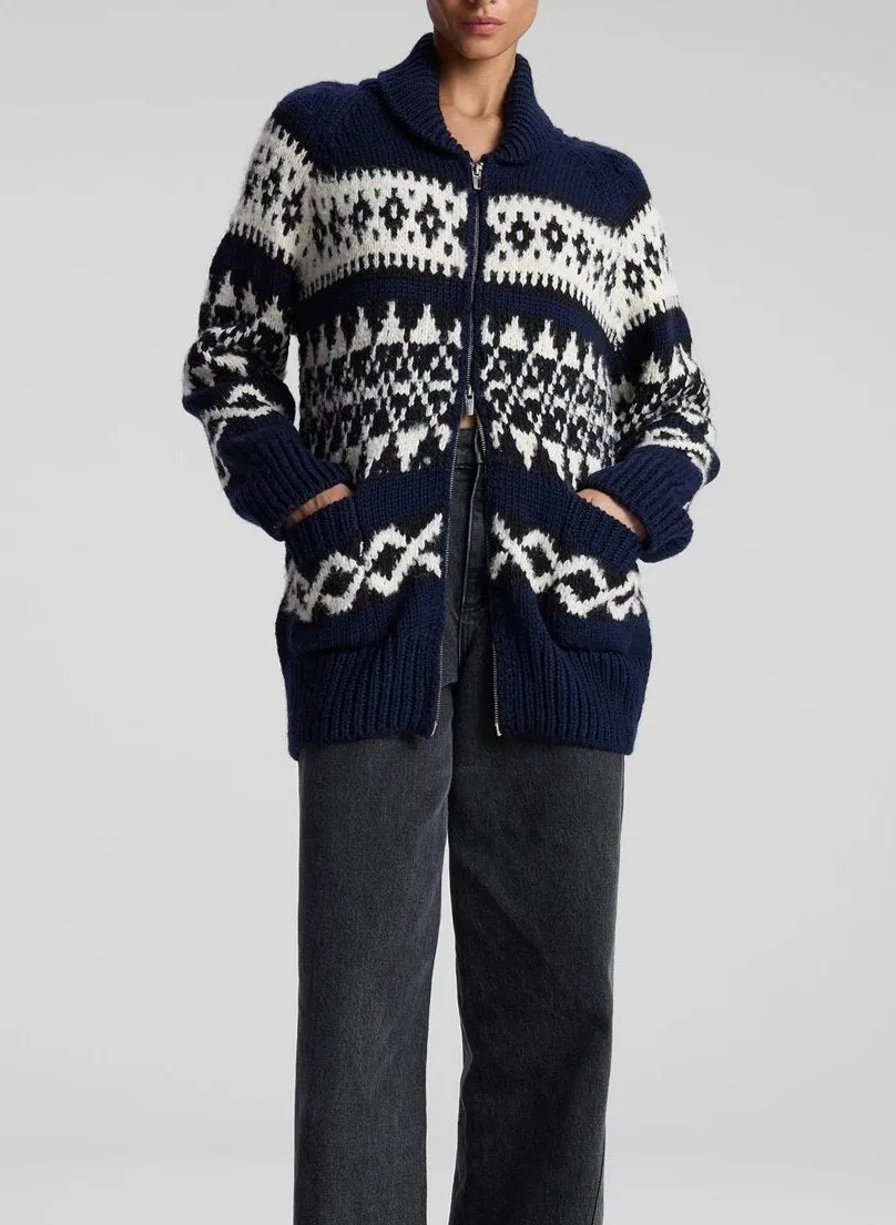 A.L.C. Joanna Cardigan in Navy Multi