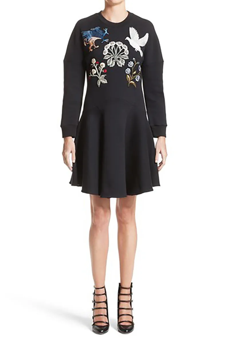Alexander McQueen Medieval Embroidered Sweatshirt Dress - 2