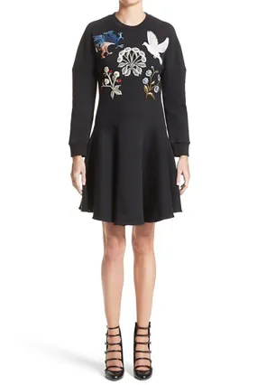 Alexander McQueen Medieval Embroidered Sweatshirt Dress - 2