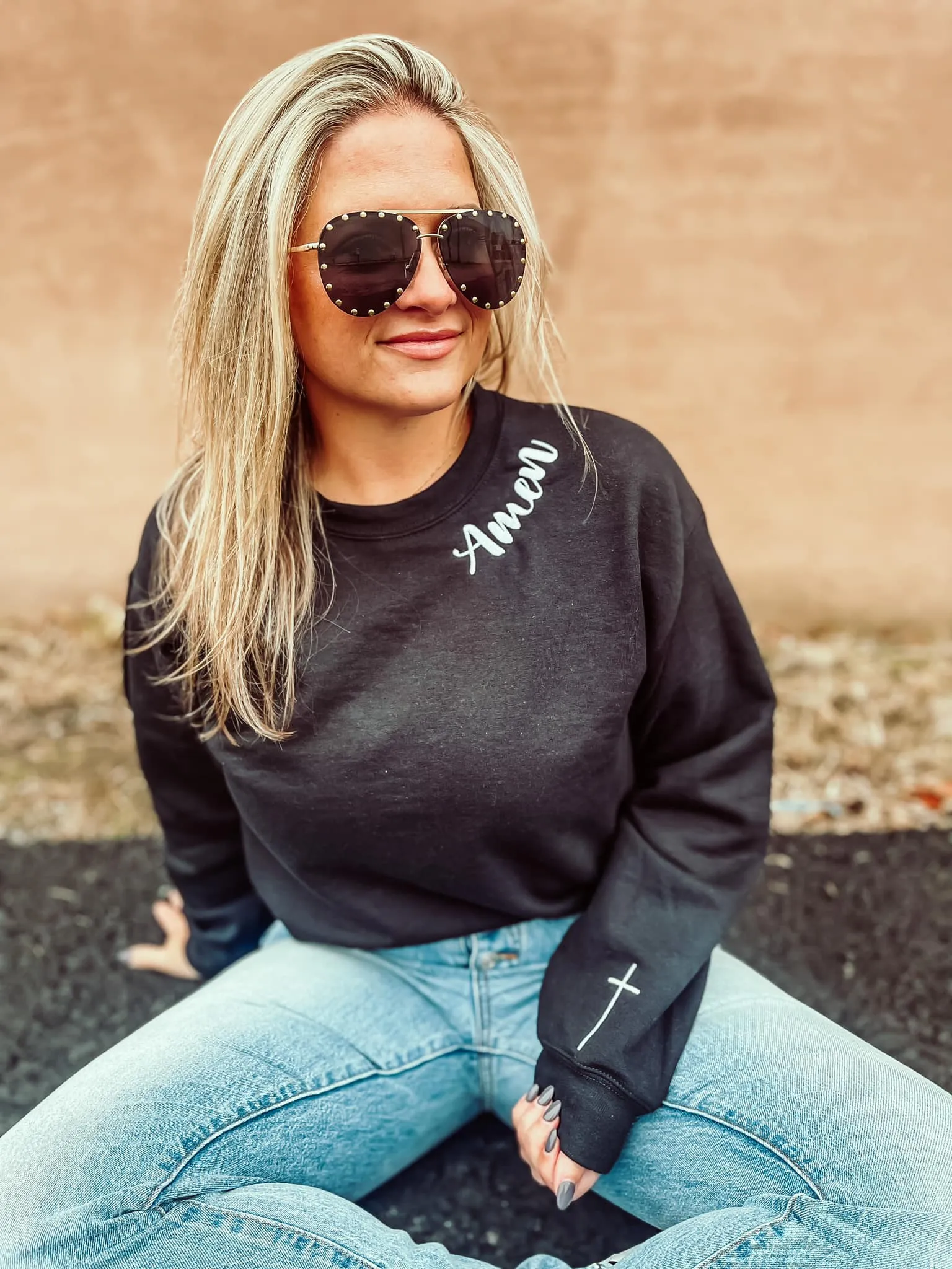 Amen Embroidered Pullover