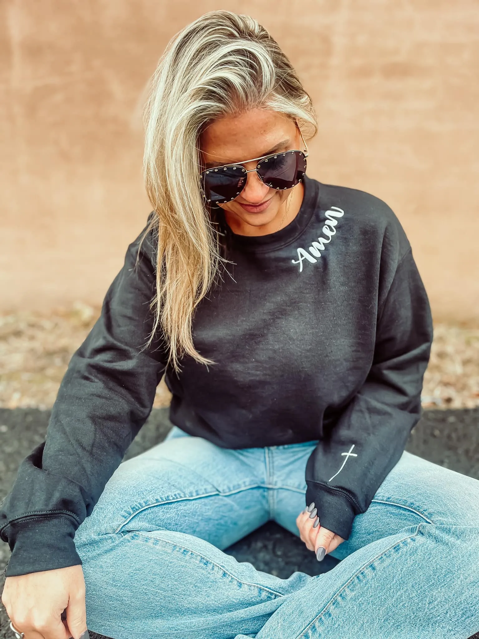 Amen Embroidered Pullover