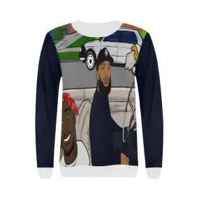 ANGEL OF THE HOOD Women's Rib Cuff Crew Neck Sweatshirt