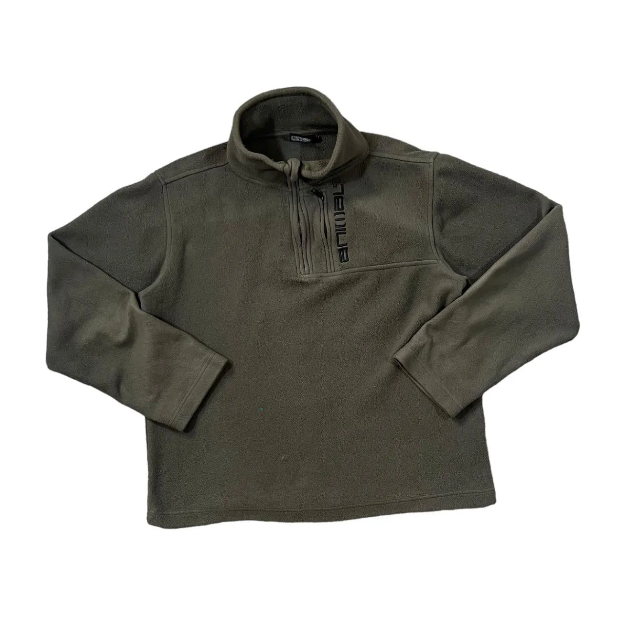 ANIMAL Classic Embroidered Logo Spellout 1/4 Zip Pullover Fleece Sweatshirt