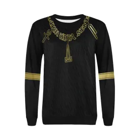 ANKH UDJA SENEB GOLD Women's Rib Cuff Crew Neck Sweatshirt