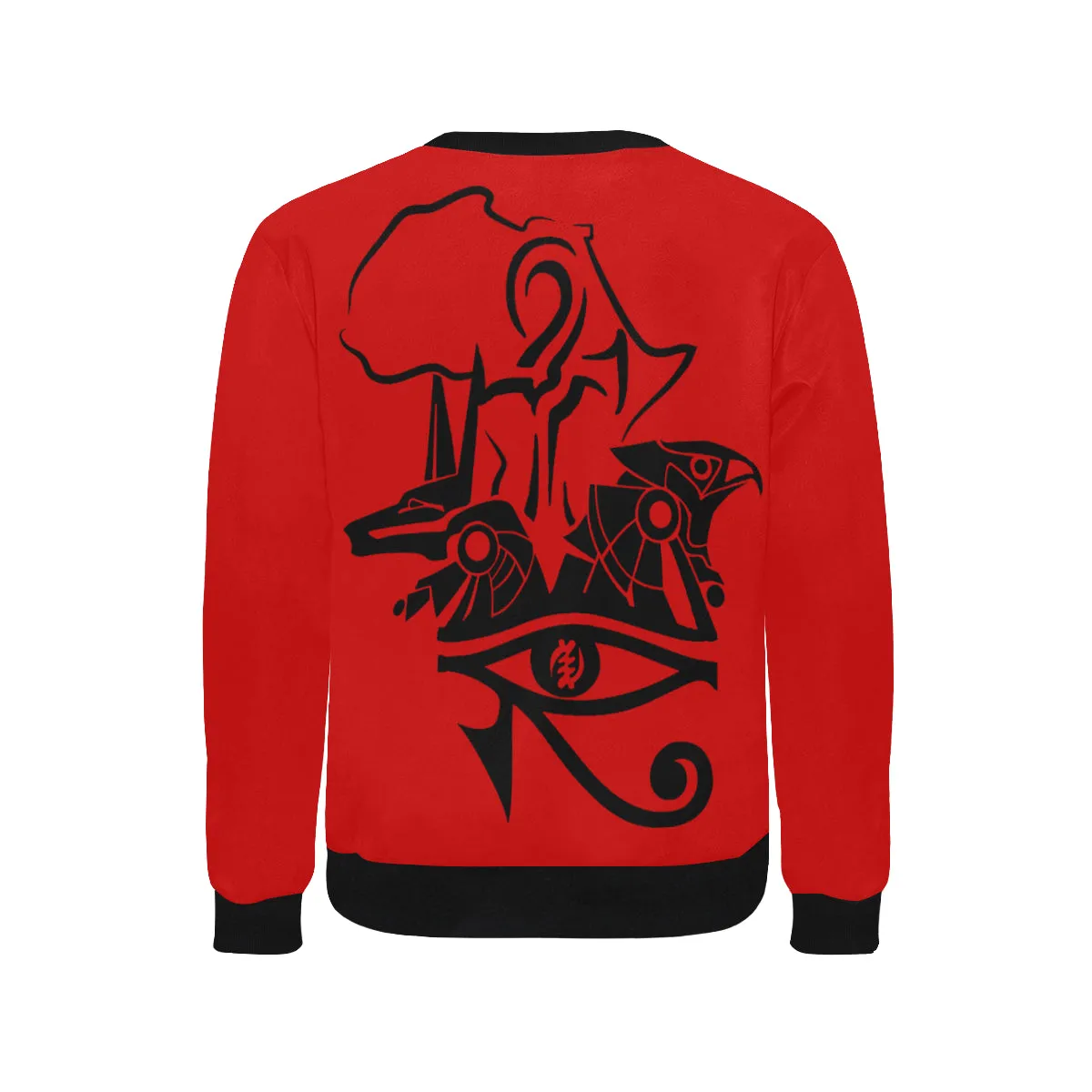 ANUBIS AND HERU RED Men's Rib Cuff Crew Neck Sweatshirt