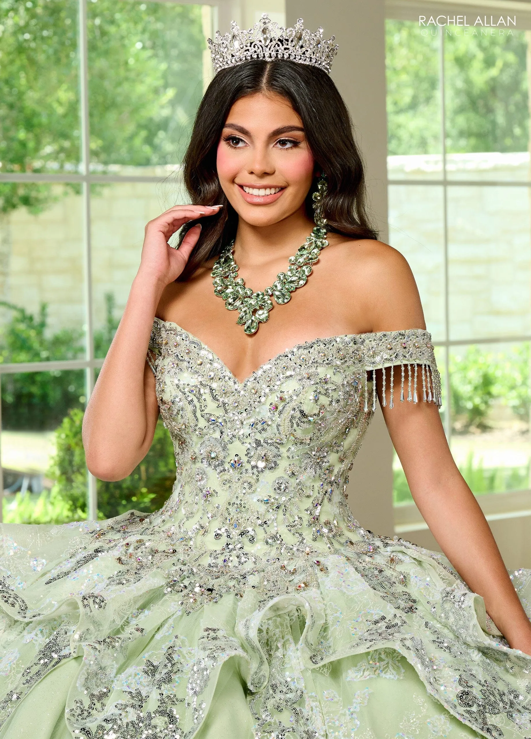 Applique Puff Sleeve Quinceanera Dress by Rachel Allan RQ3128