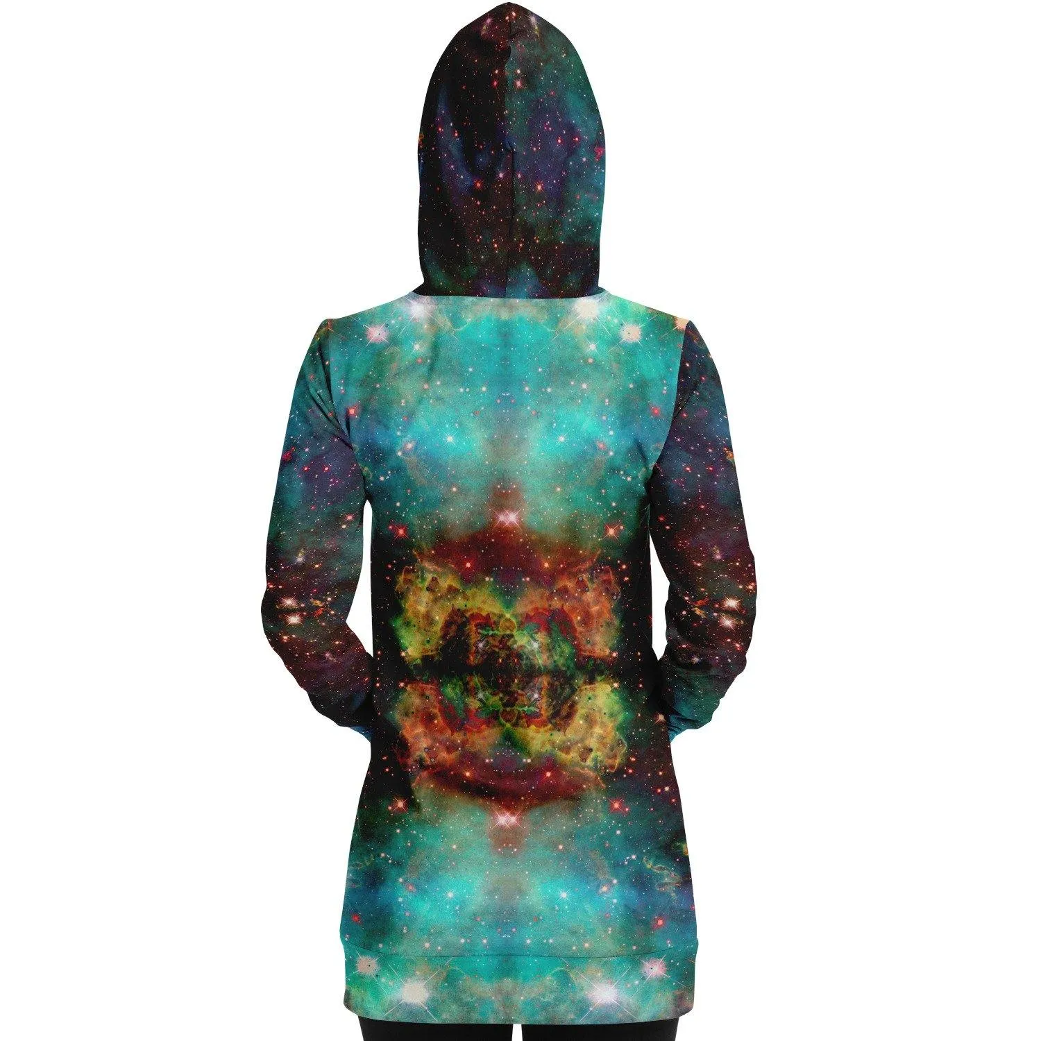 Archon Psychedelic Fleece-Lined Long Hoodie