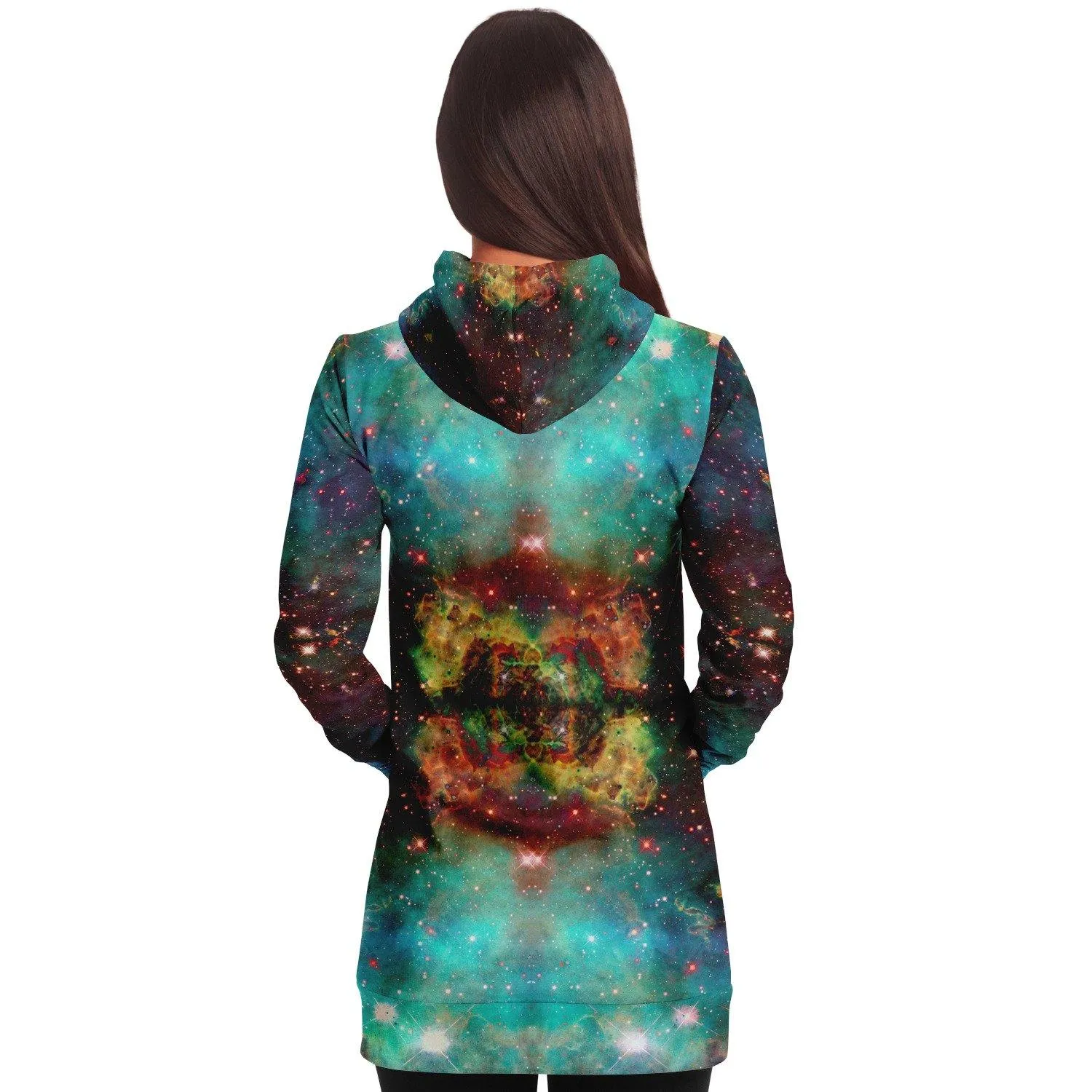 Archon Psychedelic Fleece-Lined Long Hoodie