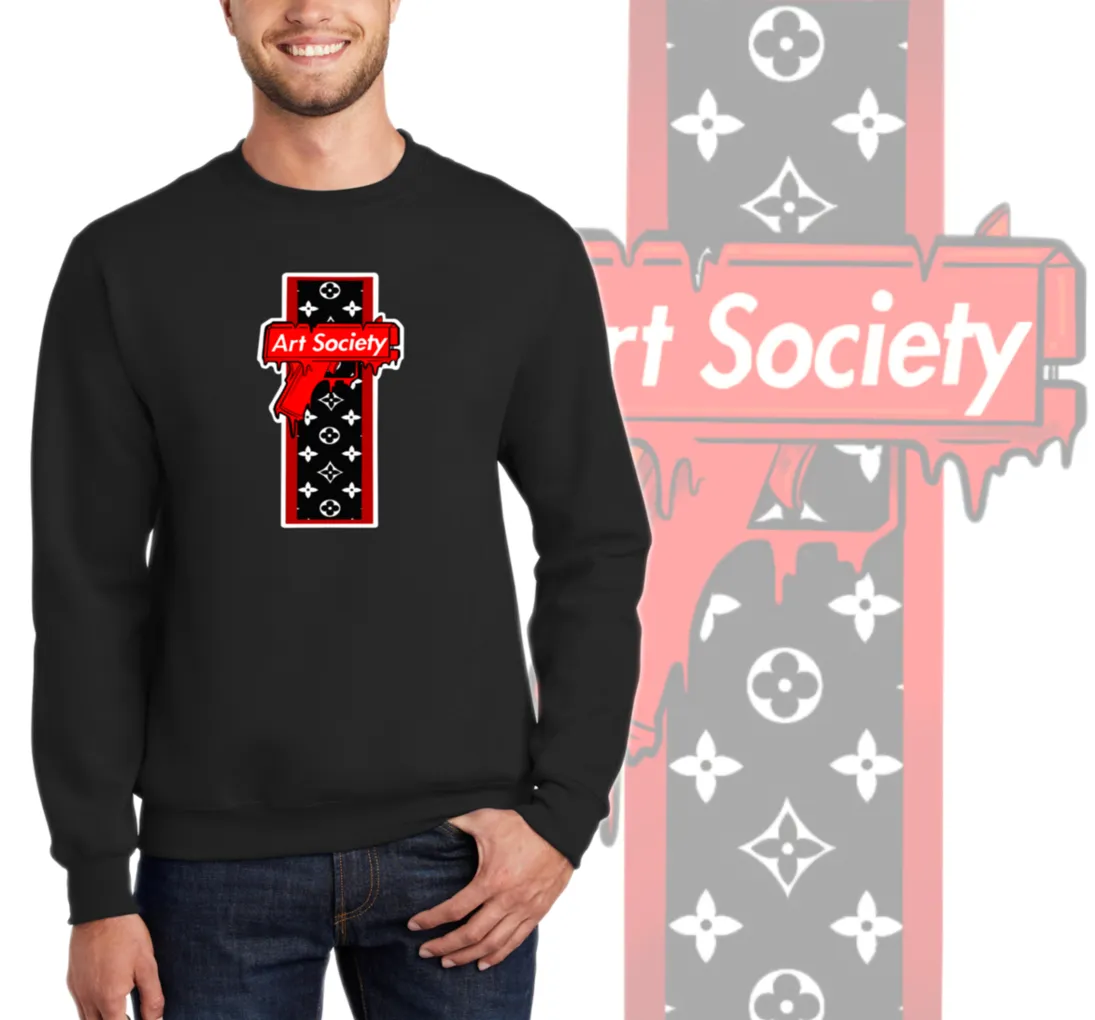 Art Society SUPER DRIP CREW SWEATSHIRT BLACK