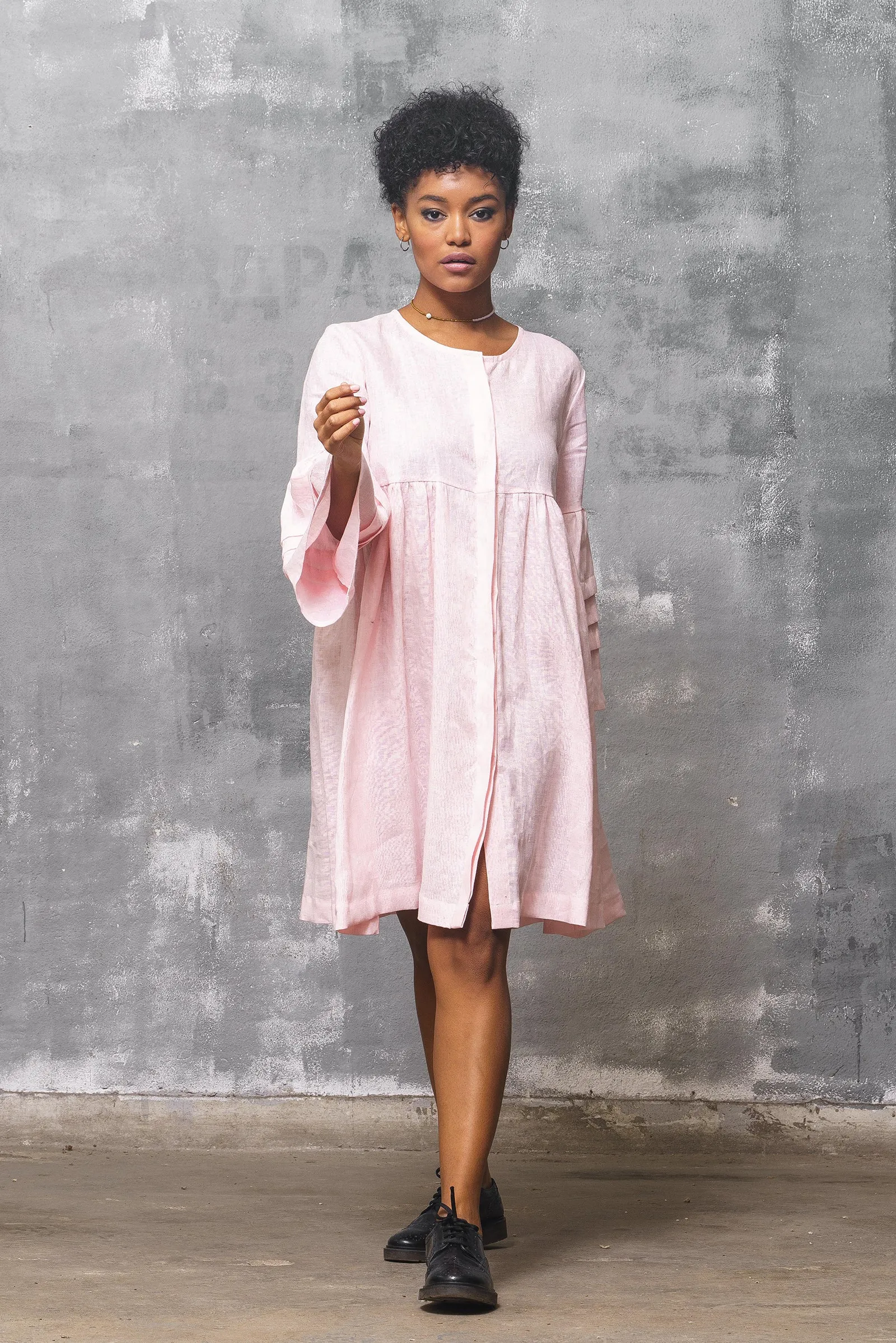 Ash Rose Organic Linen Midi Dress