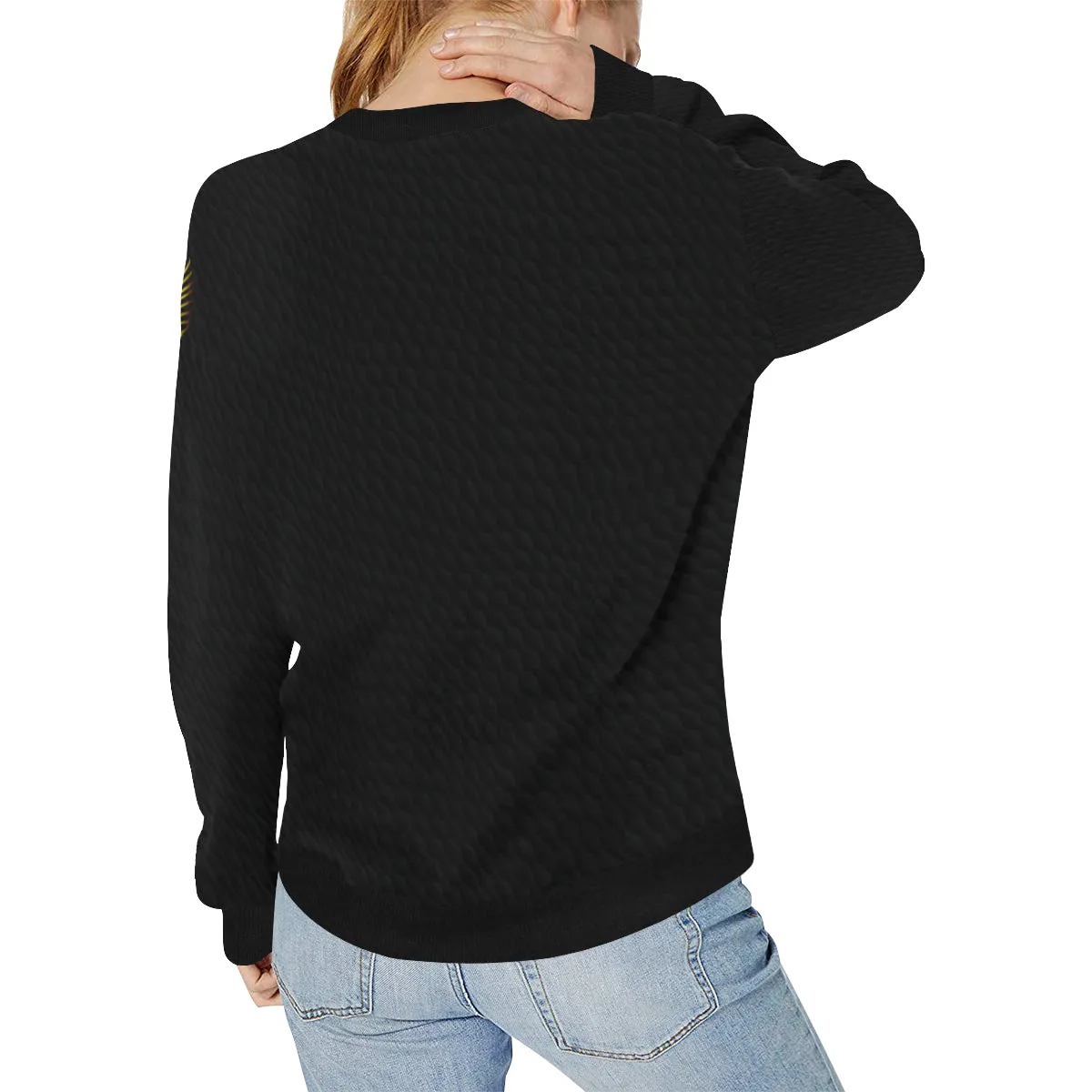 ATEF SNAKE Women's Rib Cuff Crew Neck Sweatshirt