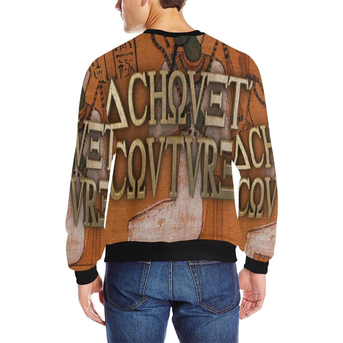 AUSAR Men's Rib Cuff Crew Neck Sweatshirt