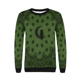 BANDANA KAKI Women's Rib Cuff Crew Neck Sweatshirt