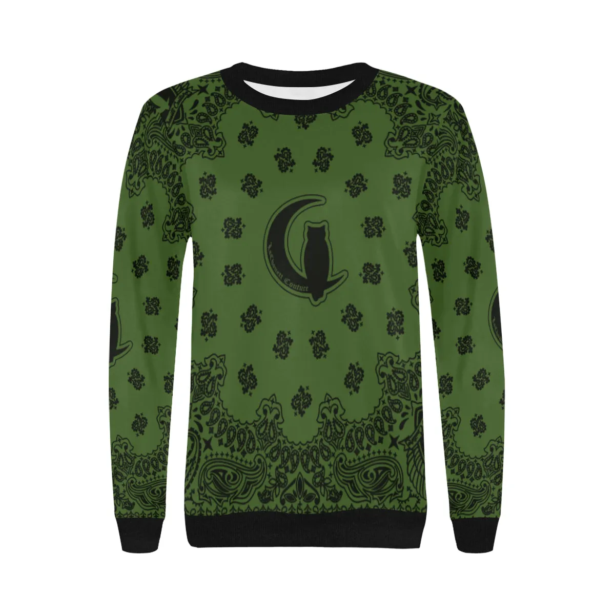 BANDANA KAKI Women's Rib Cuff Crew Neck Sweatshirt
