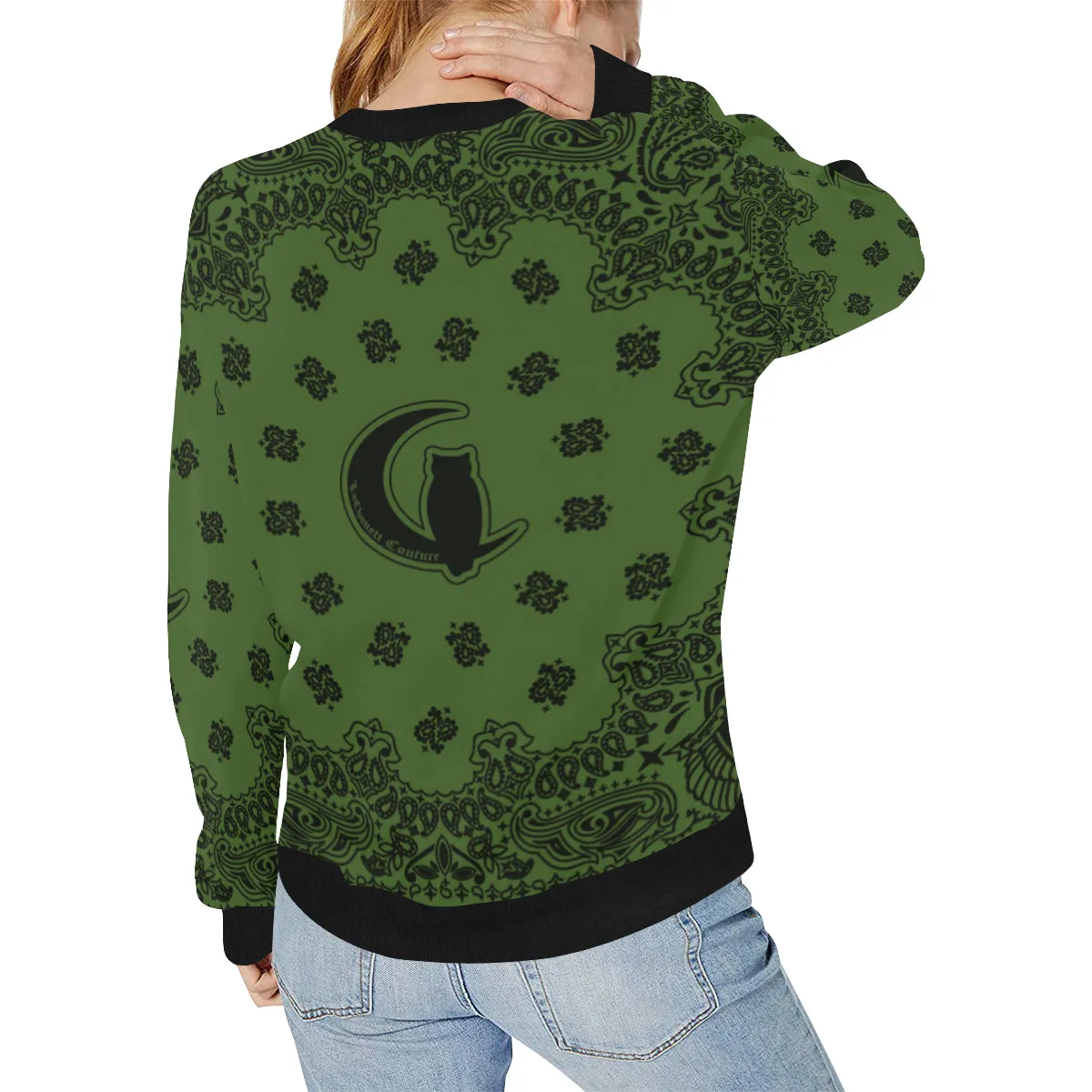BANDANA KAKI Women's Rib Cuff Crew Neck Sweatshirt