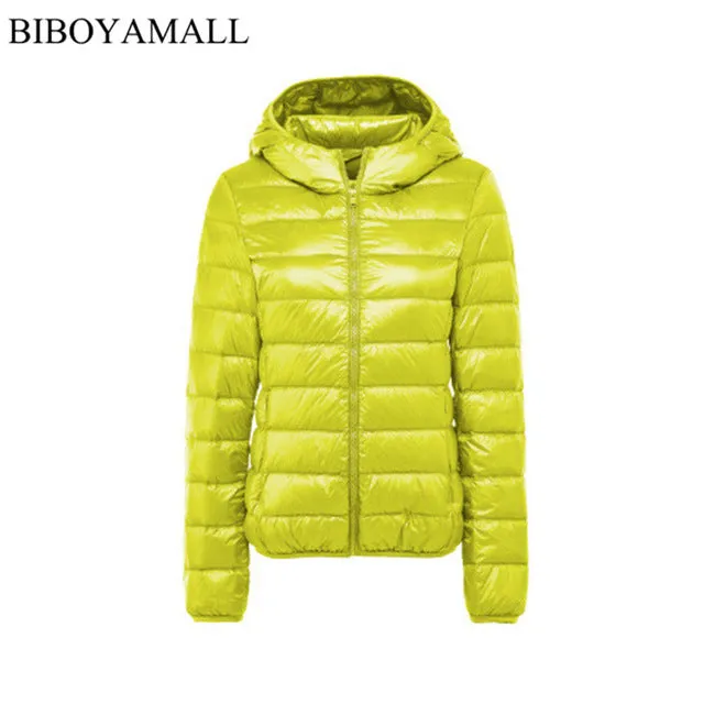 BIBOYAMALL Women Ultra Light Down Jacket Hooded 90% Winter Duck Down Jackets Women Parka Zipper Coats Plus Size XXXL Pink Black