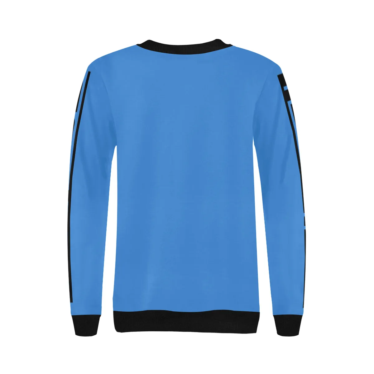 BLACC BORDER BLUESKY Women's Rib Cuff Crew Neck Sweatshirt