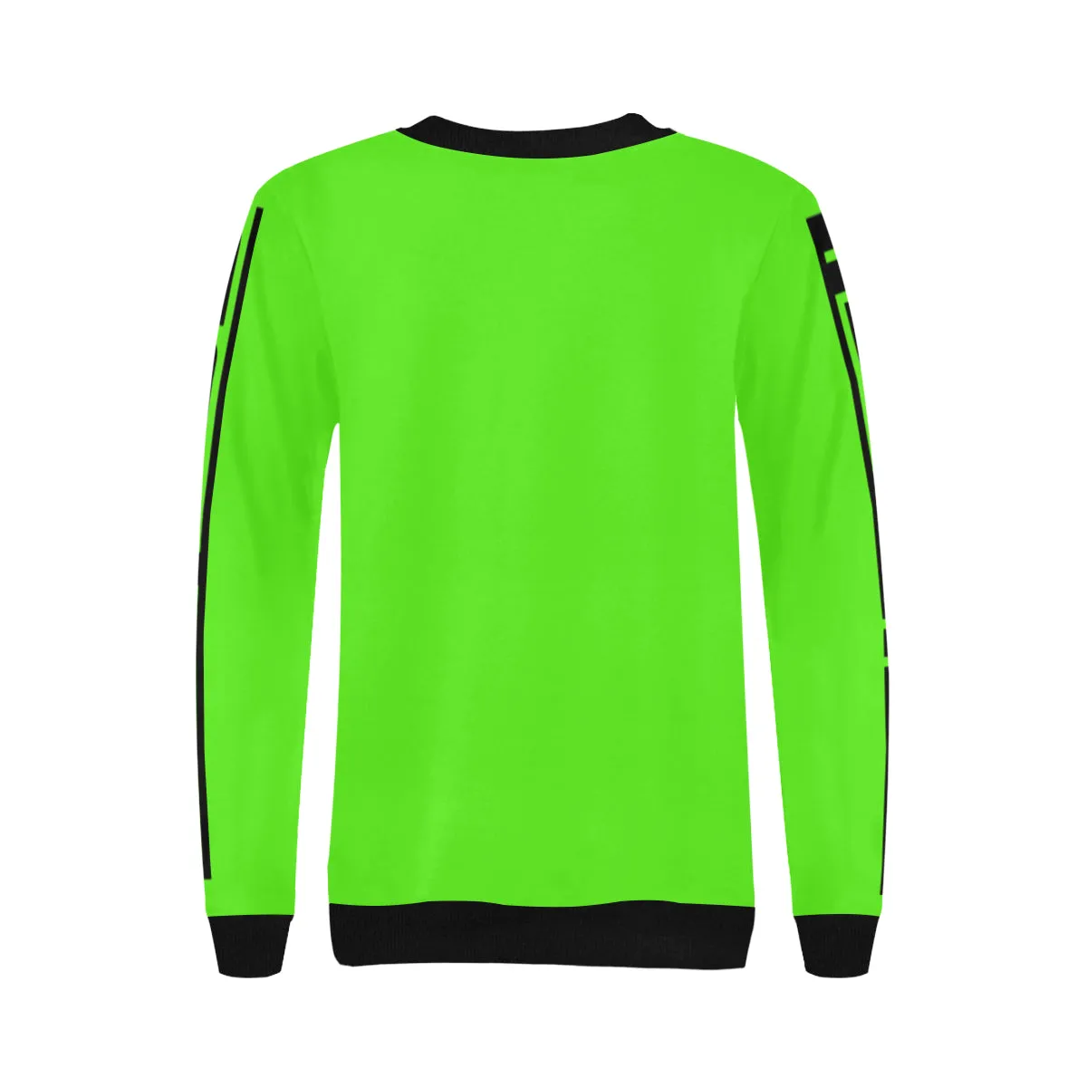 BLACC BORDER FLUO Women's Rib Cuff Crew Neck Sweatshirt