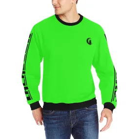 BLACC BORDER GREEN Men's Rib Cuff Crew Neck Sweatshirt