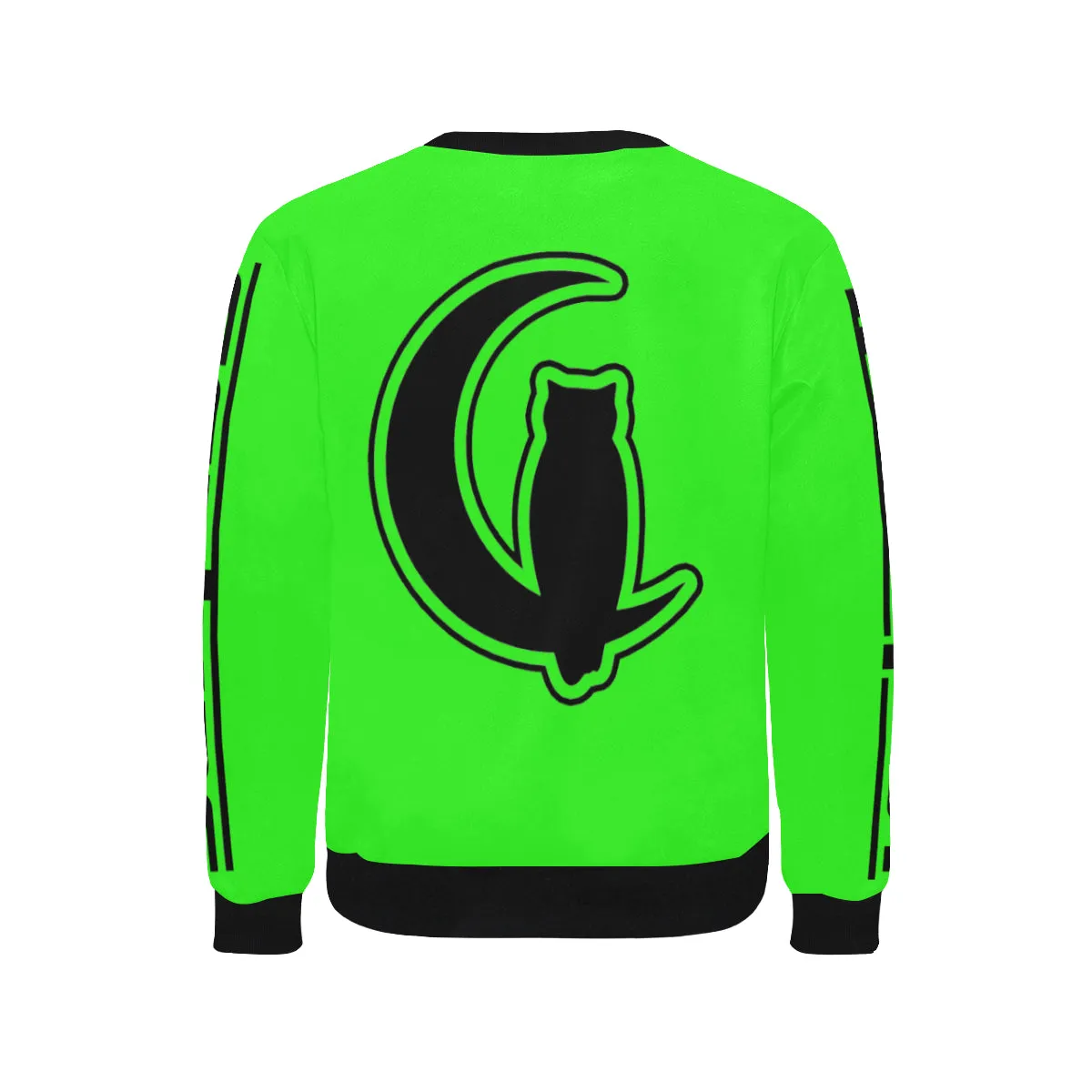 BLACC BORDER GREEN Men's Rib Cuff Crew Neck Sweatshirt
