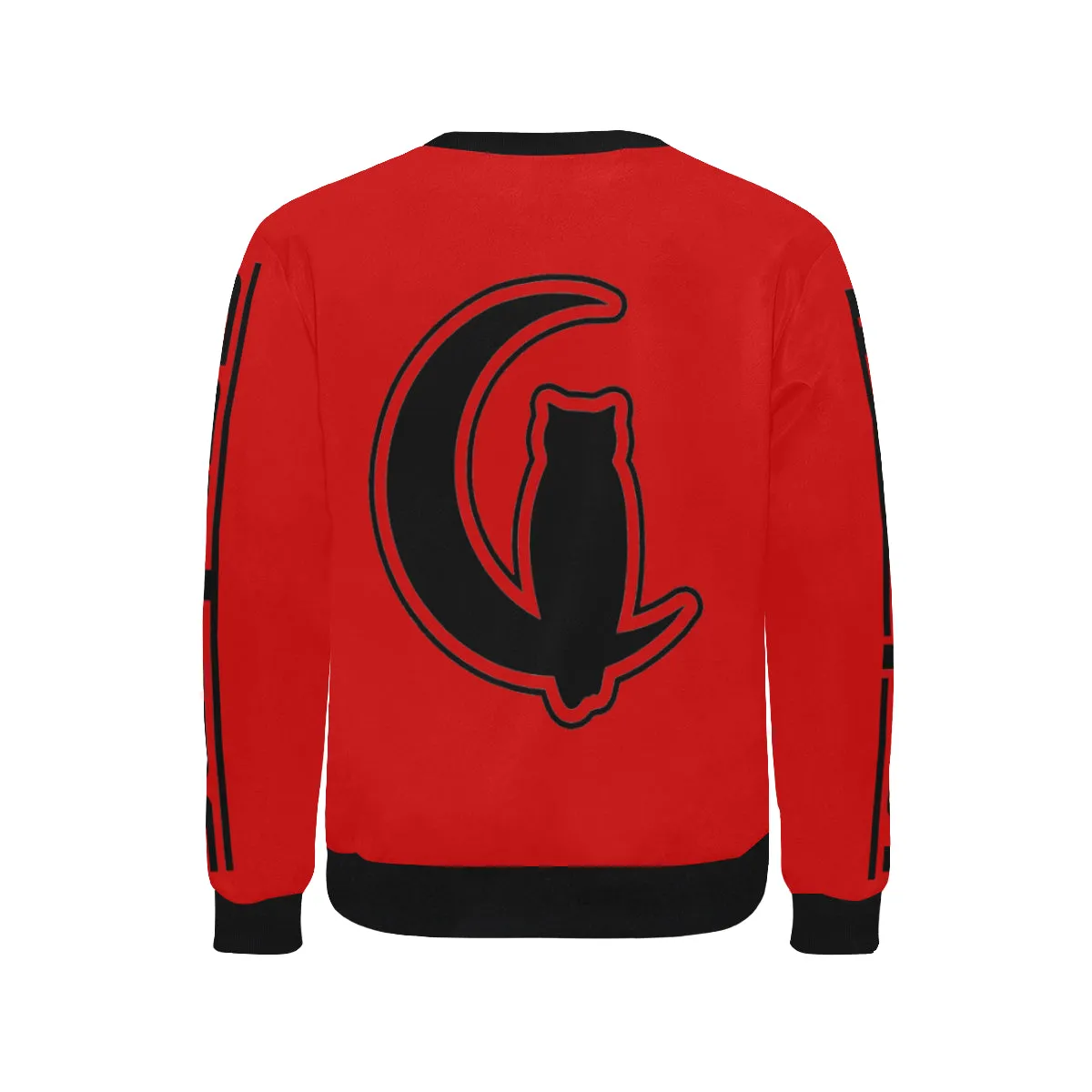 BLACC BORDER RED Men's Rib Cuff Crew Neck Sweatshirt