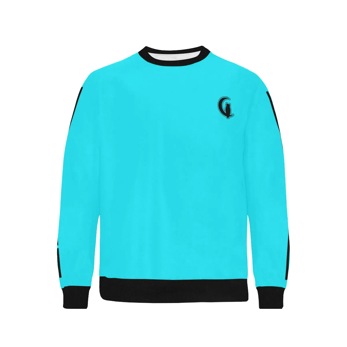 BLACC BORDER TRQSE Men's Rib Cuff Crew Neck Sweatshirt