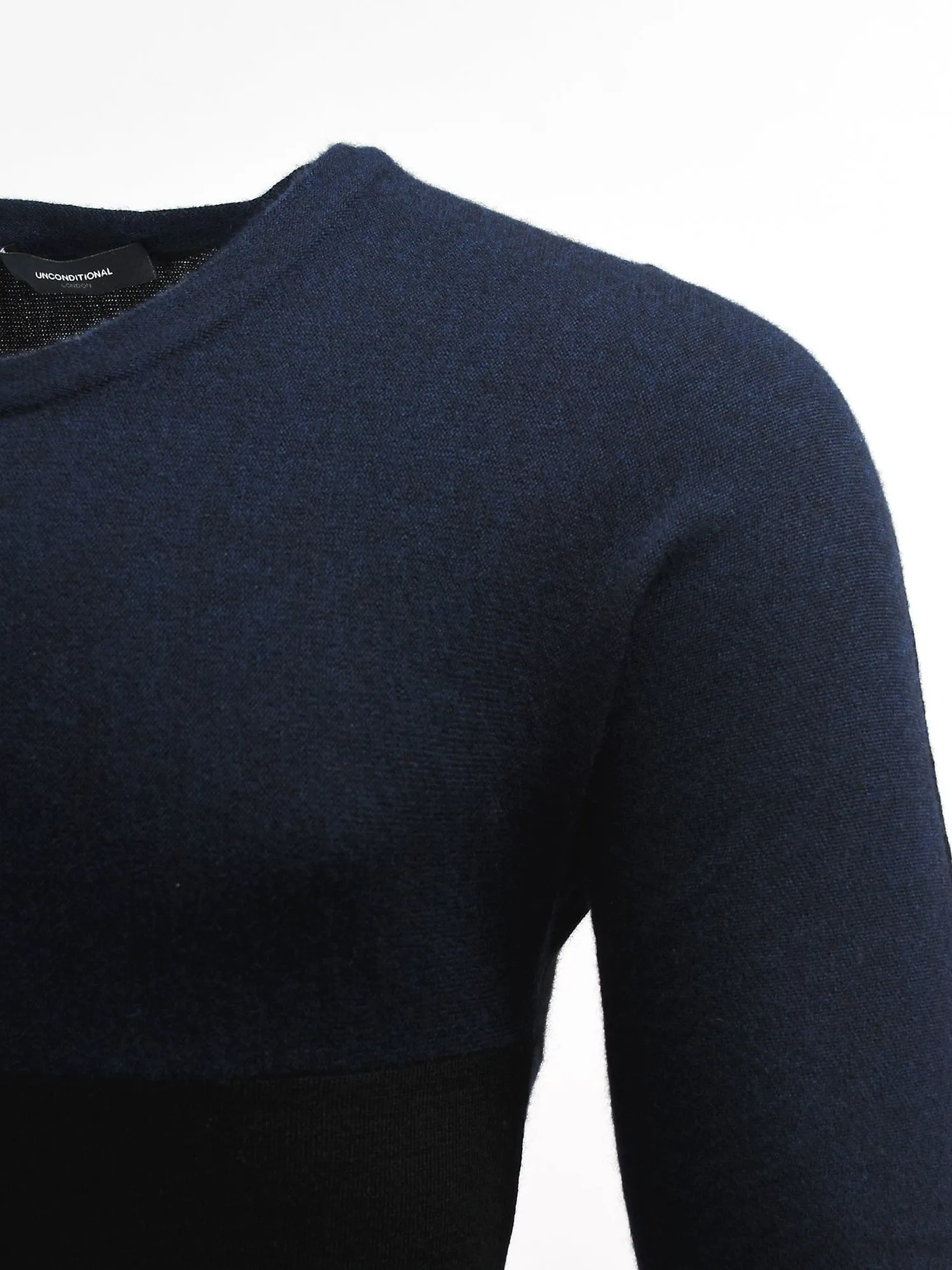Black and Navy  Longline Knitted Jumper