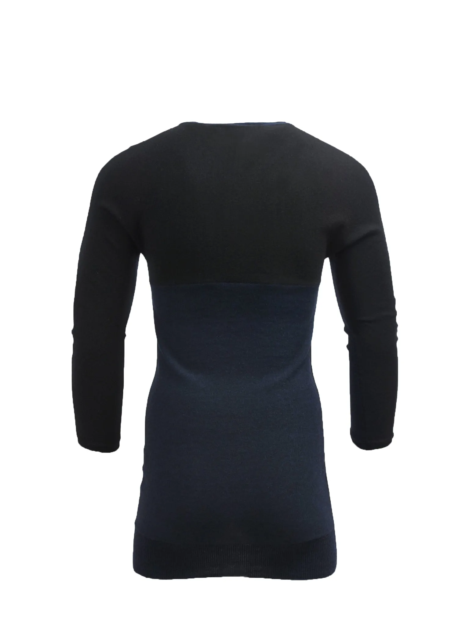 Black and Navy  Longline Knitted Jumper