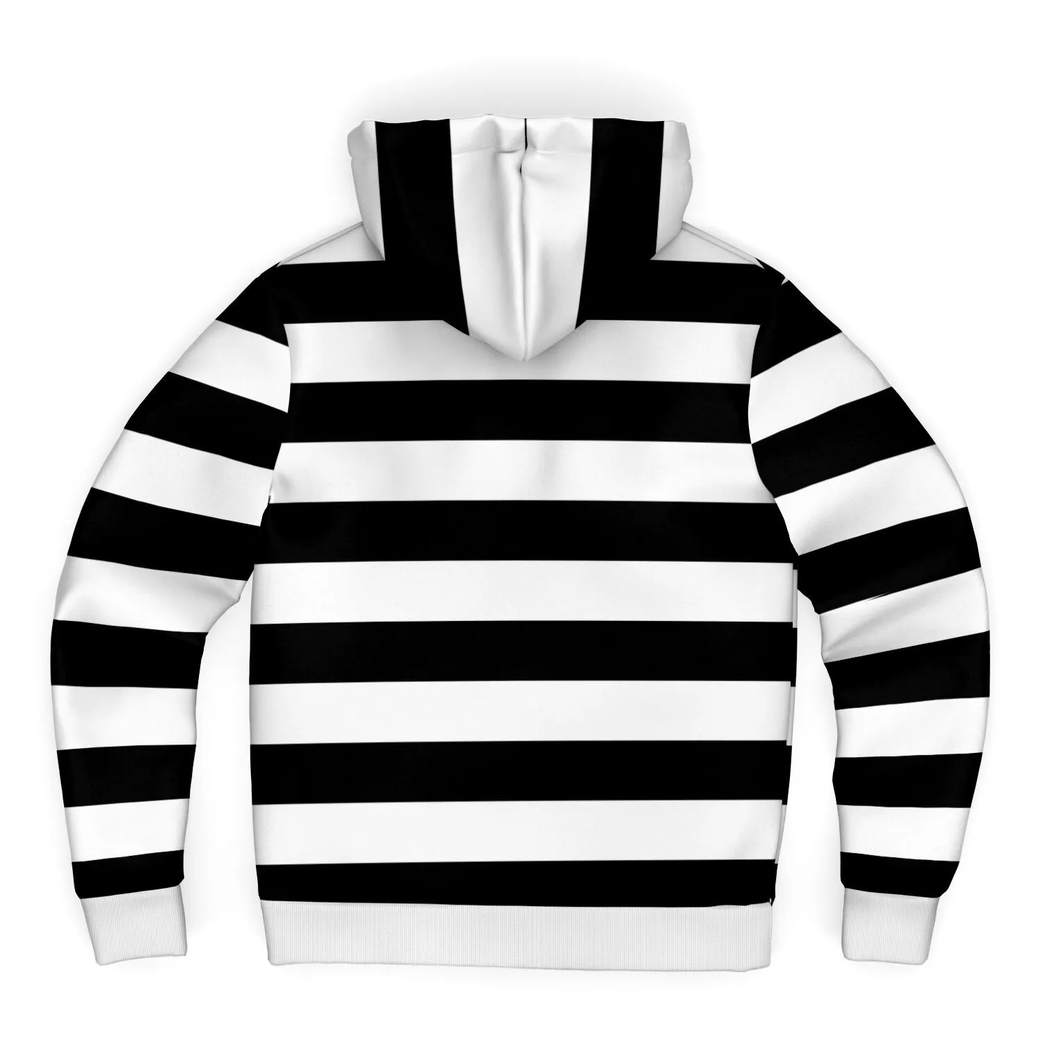 Black White Striped Zip Up Fleece Lined Hoodie, Heavyweight Full Zipper Pocket Men Women Unisex Aesthetic Graphic Hooded Sweatshirt Jacket