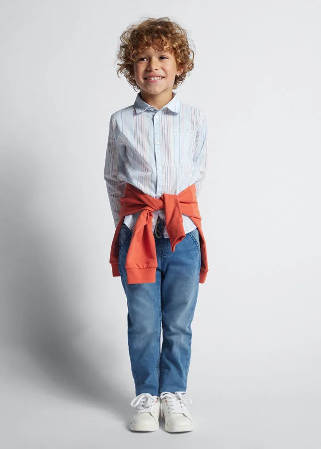 Blue Denim Jogger Pants