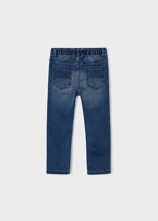 Blue Denim Jogger Pants