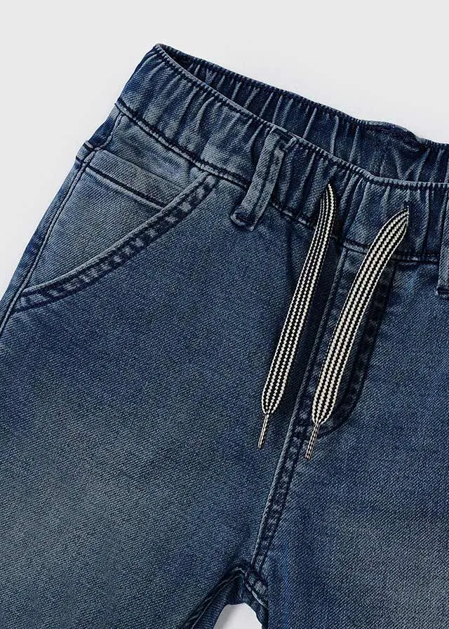 Blue Denim Jogger Pants