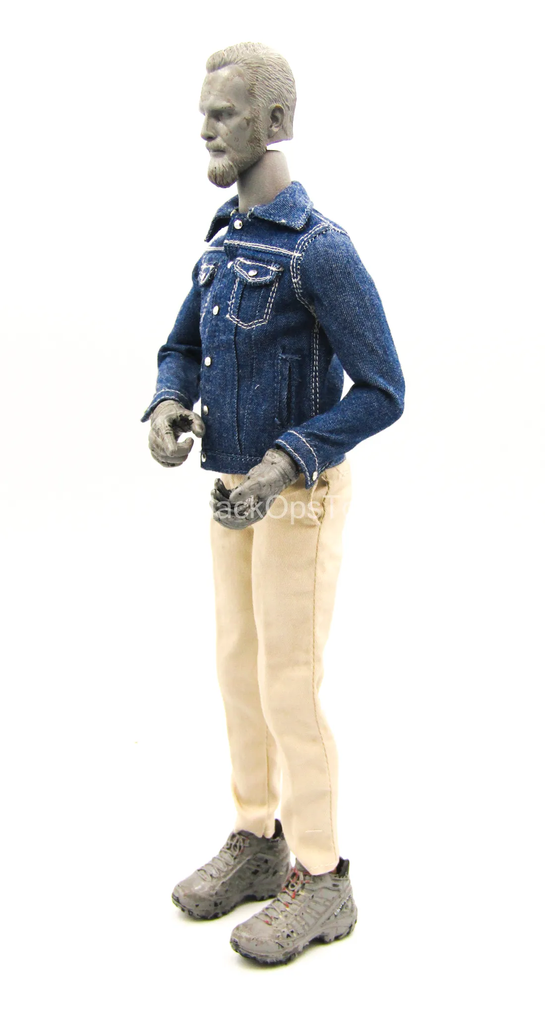 Blue Denim Like Jean Jacket w/Tan Pants