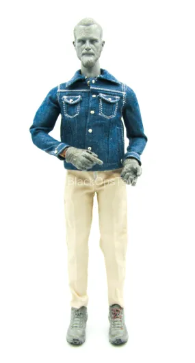 Blue Denim Like Jean Jacket w/Tan Pants