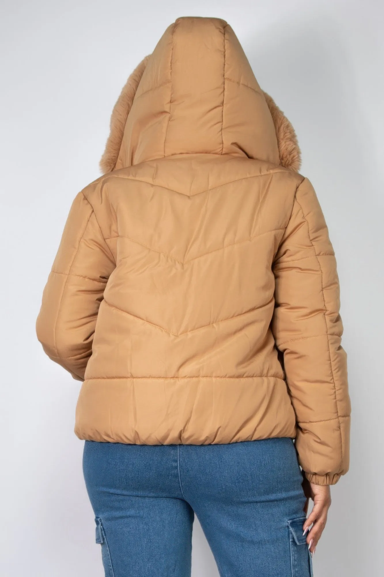 Blue Zone Planet |  Insulated Zip-up Faux Fur Hooded Jacket