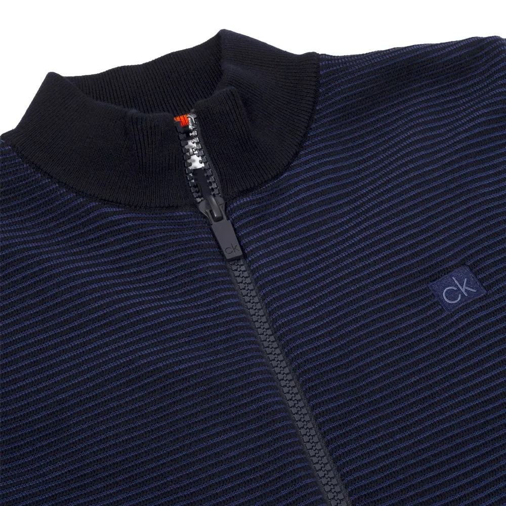 Calvin Klein Ottoman Full Zip Lined Sweater - Navy
