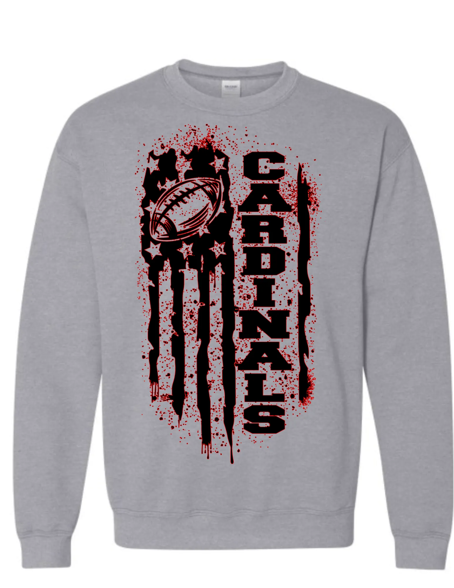 Cardinals Football Drip Dye Sweatshirt Adult