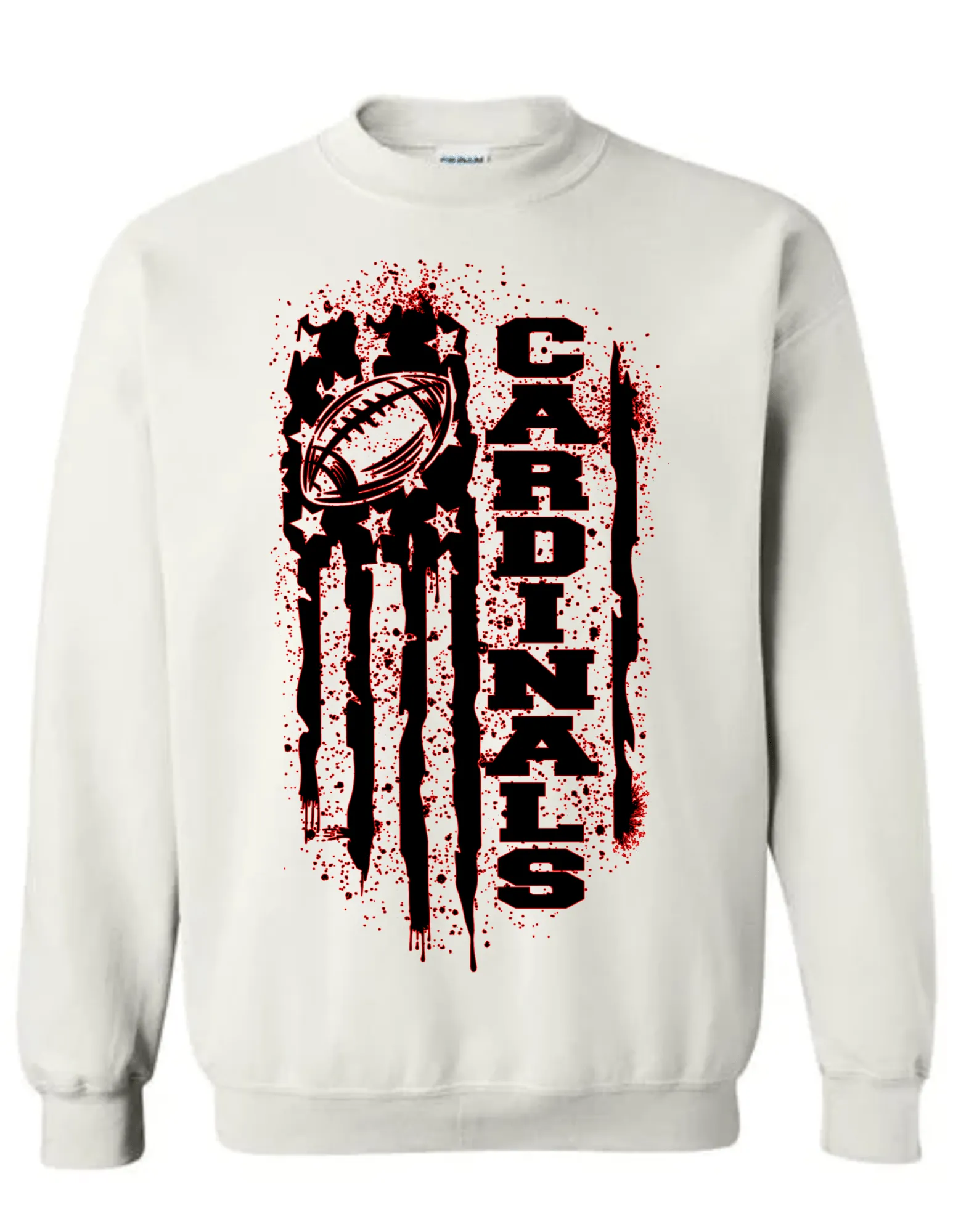 Cardinals Football Drip Dye Sweatshirt Adult