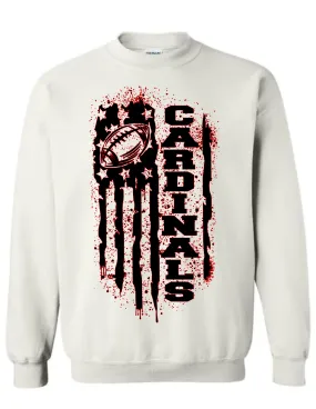 Cardinals Football Drip Dye Sweatshirt Adult