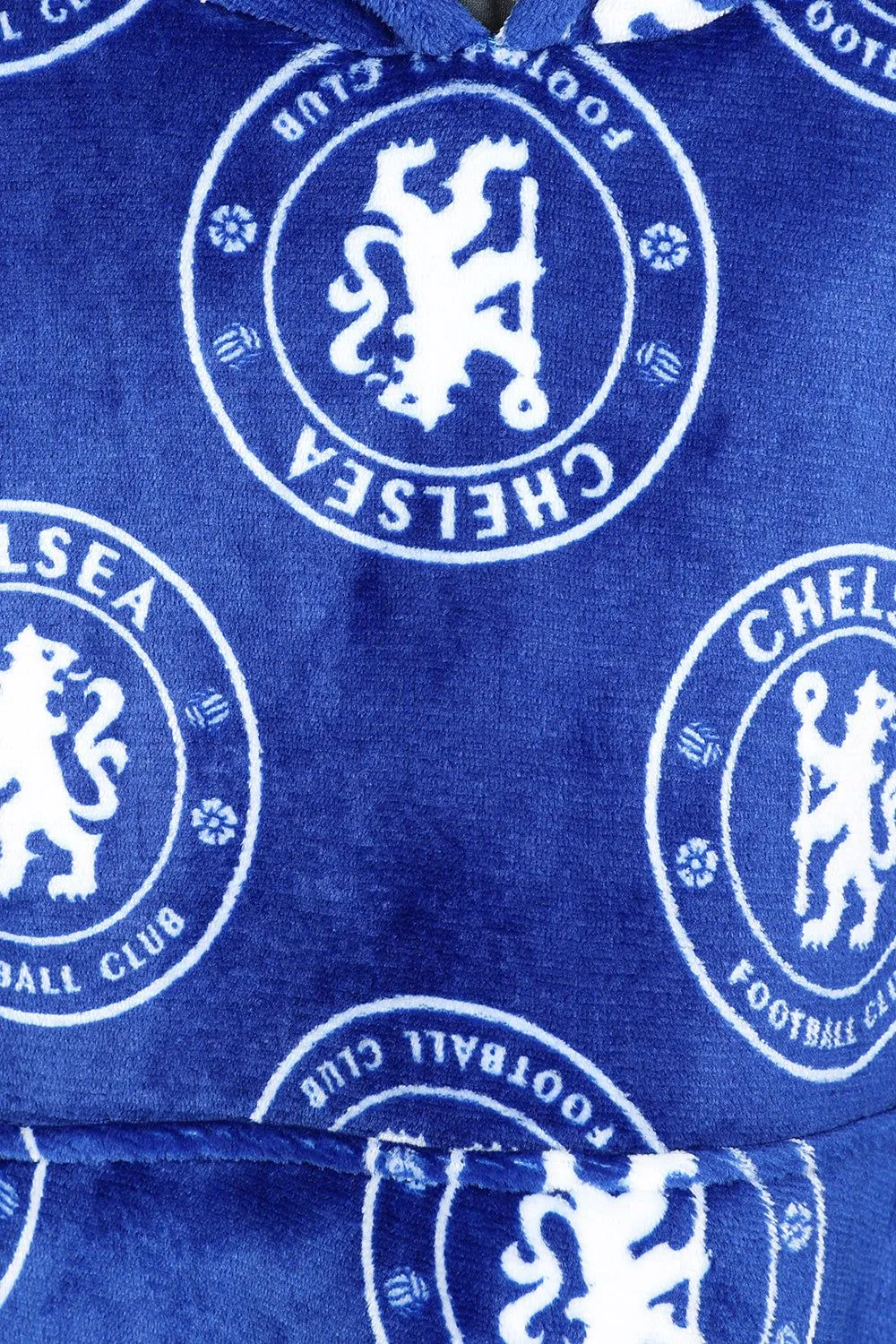 Chelsea Football Club Men's Fully Lined Luxury Fleece Oversized Hoodie Blue W23