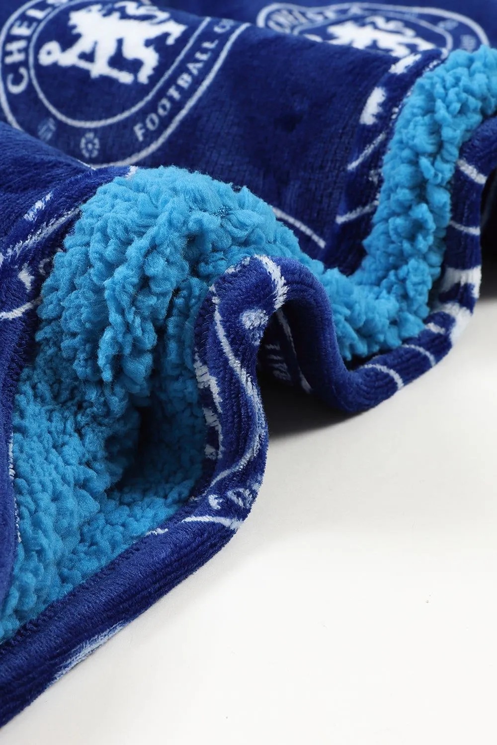 Chelsea Football Club Men's Fully Lined Luxury Fleece Oversized Hoodie Blue W23