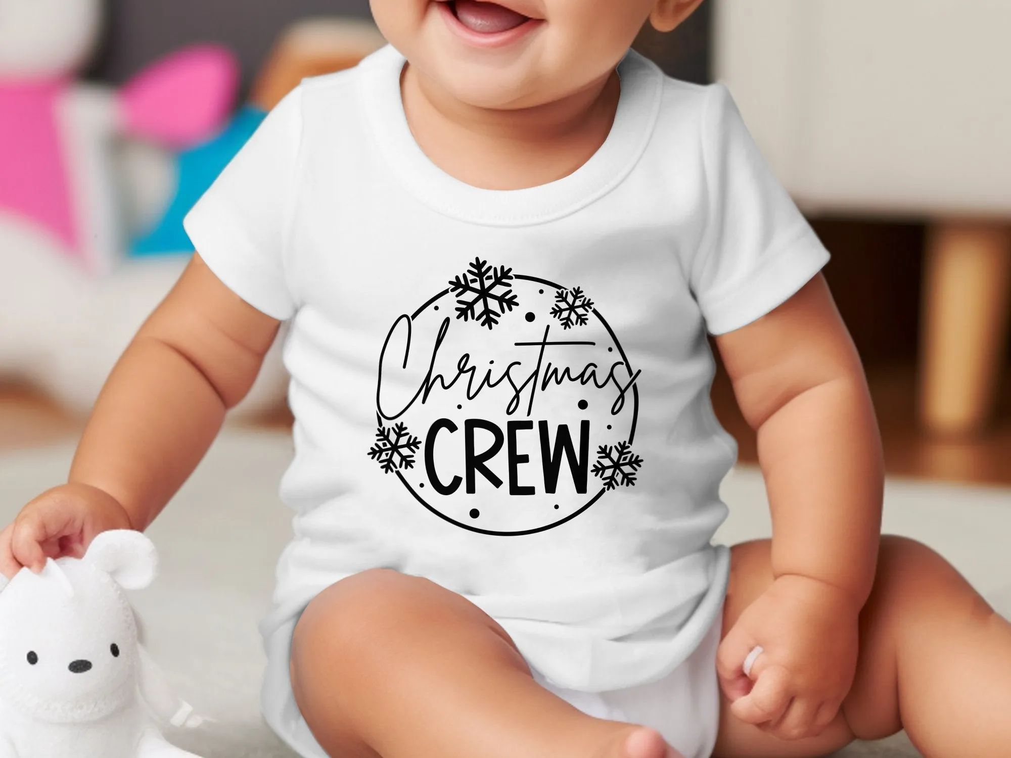 Christmas Crew Snowflakes Matching Family Christmas Shirts for Adult, Youth, Toddler & Baby. Perfect Gift for the Holidays.