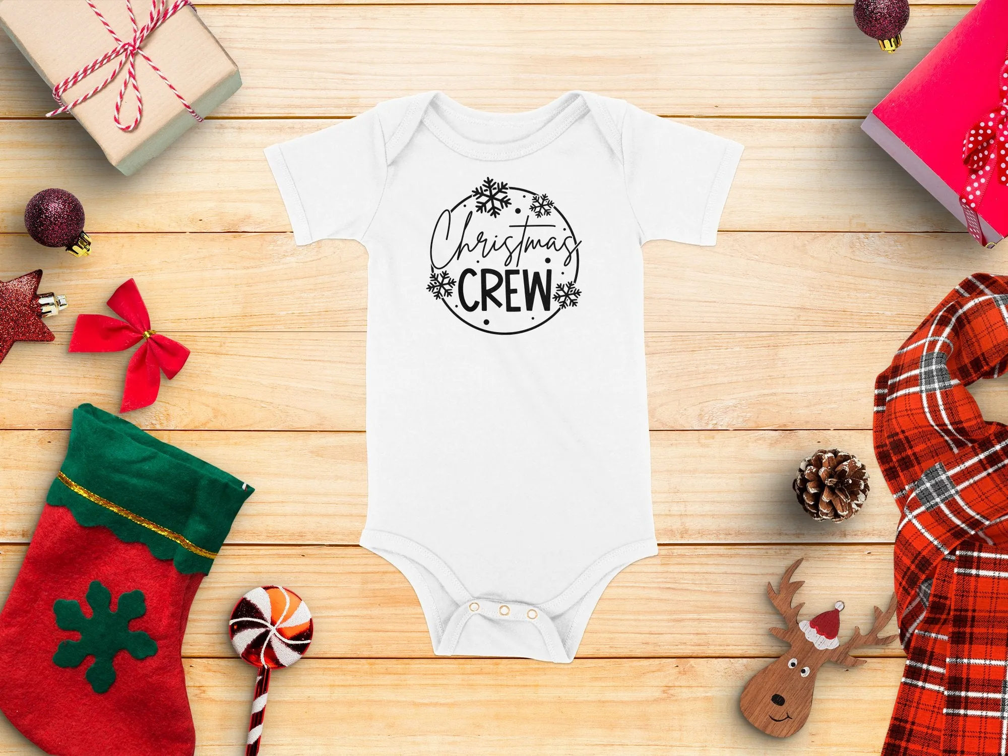 Christmas Crew Snowflakes Matching Family Christmas Shirts for Adult, Youth, Toddler & Baby. Perfect Gift for the Holidays.