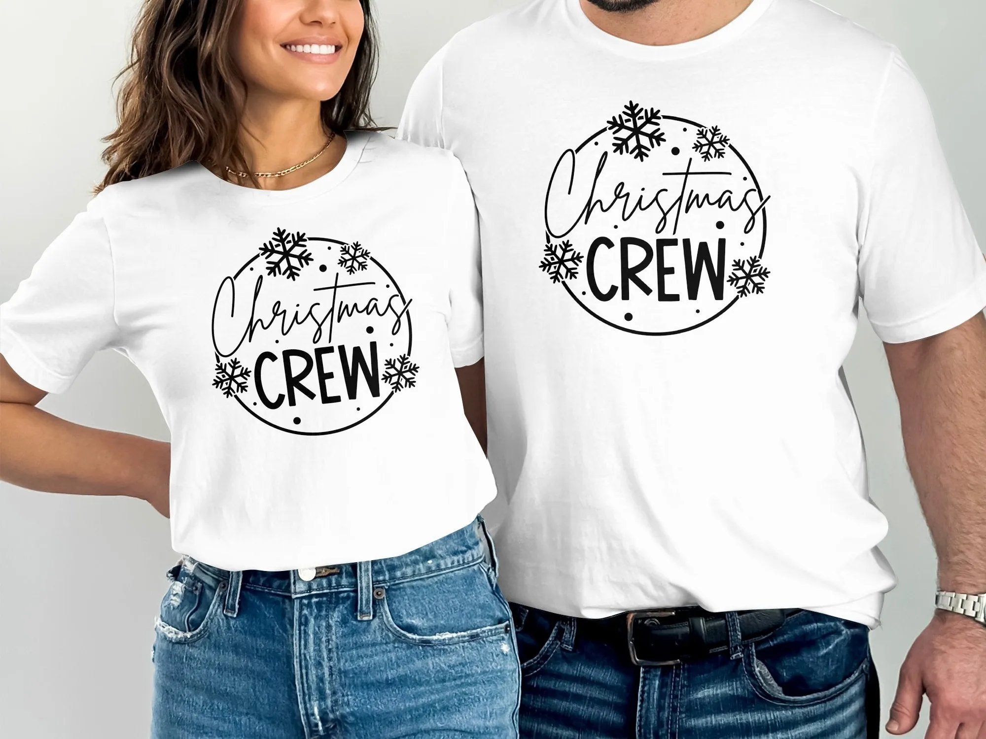 Christmas Crew Snowflakes Matching Family Christmas Shirts for Adult, Youth, Toddler & Baby. Perfect Gift for the Holidays.
